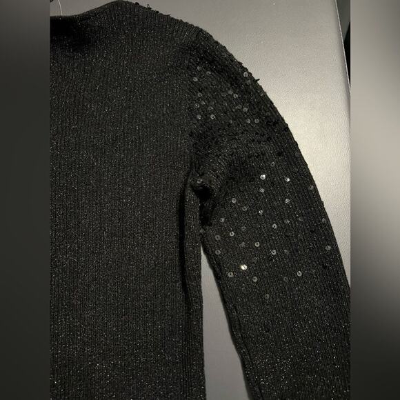 Lauren Michelle Ombré Sequined Sweater Black Sz Small - Picture 10 of 15